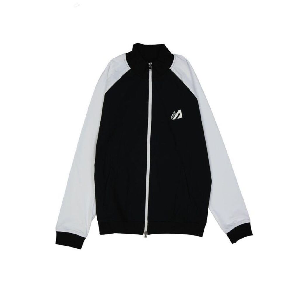 Autry Elastane Bomber Jacket with Ribbed Cuffs and Hem Men Black Jackets